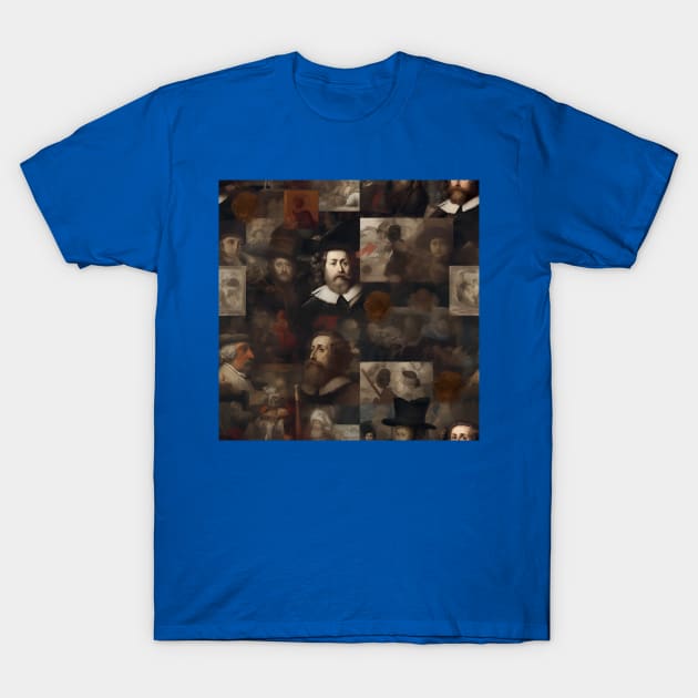 Rembrandt Paintings Mashup T-Shirt by Grassroots Green